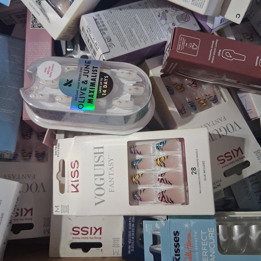 KISS, imPRESS, OPI, Sally Hansen & Olive and June Press-On Nails Mix Lot 81 Pcs
